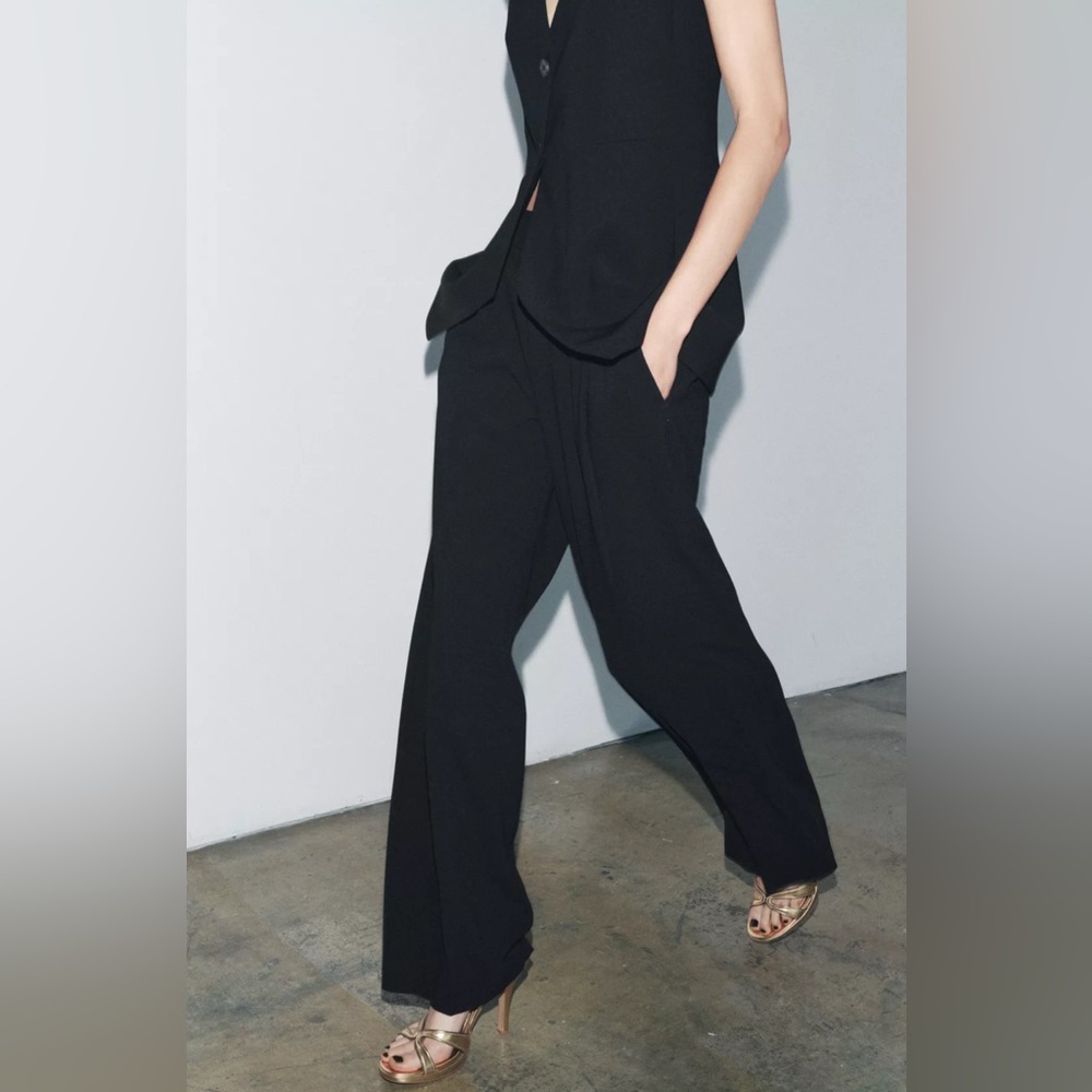 NWT Zara ZW Collection Wide-Leg Pleated Pants